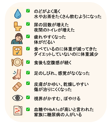糖尿病に気づくきっかけとなる症状